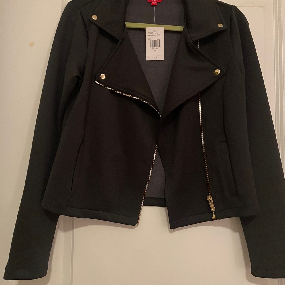 black GUESS romie moto scuba blazer